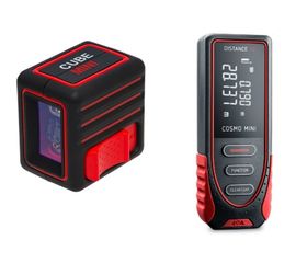 Комплект ADA: Лазерный уровень Cube MINI Basic Edition + дальномер лазерный Cosmo MINI А00585 