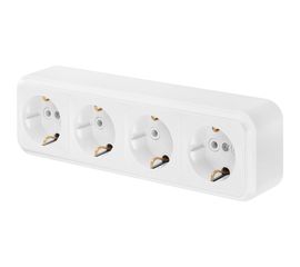 Розетка Bylectrica 4-местная ОУ с заз.конт., серия ПРАЛЕСКА, белый, РА16-266 