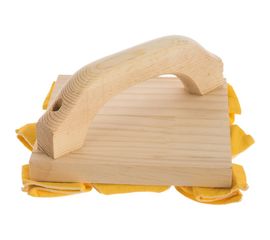 Декоративная терка STMDECOR замшевый лоскут с деревянной ручкой PX005 