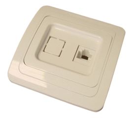 Компьютерная розетка, слоновая кость RJ-45 TDM Валдай SQ1804-0113 