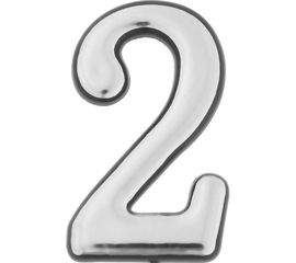 Дверная цифра ""2"" TUNDRA пластиковая, цвет хром, 1 шт. 5206106 