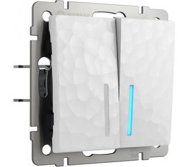 Двухклавишный выключатель WERKEL W1220101 с подсветкой a052034 