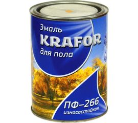 Эмаль Krafor ПФ-266 для пола желто-коричневая 2.7 кг 