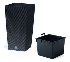 Кашпо для цветов Prosperplast RATO SQUARE антрацит 2 предмета 21 и 49л DRTS325-S433 