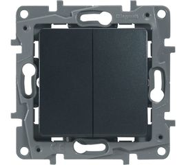 Проходной механизм выключателя Legrand 2-кл. СП Etika 10А IP20 антрацит Leg 672612 1066888 