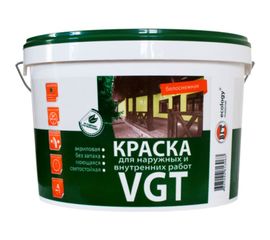Моющаяся краска VGT ВД АК 1180 Белоснежная, для нар/внутр работ 15кг 11601935 