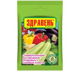 Универсальное удобрение для овощных, плодовых и садовых культур Ваше Хозяйство Здравень Турбо 30 г 4607043200297 