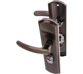 Дверная ручка на планке НОРА-М 200-68 мм левая, мат. хром/черн. никель 5550 