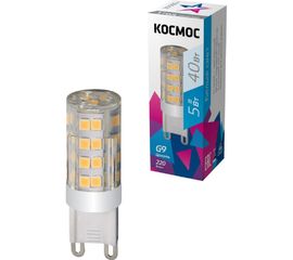 Светодиодная лампа Космос LED 5Вт G9 220В 3000K, керамика + пластик LksmLED5WG9C4500pc 