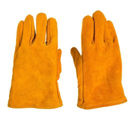 Спилковые краги Gigant утепленные искусственнм мехом, желтые, 12 пар GHG-10-1 