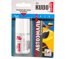 Автомобильная ремонтная эмаль с ��источкой KUDO Renault 369 Blanc Glacier белый KU-72102 