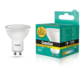 Светодиодная лампа Camelion, LED5-GU10 830, GU10, 5Вт, 220В 10956 
