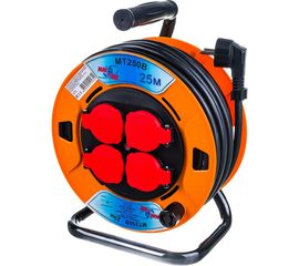 Кабельный однофазный удлинитель MTG на катушке ПВX, 4X220В MT250В H05VV-F 3x2,50мм2 25м 8315 