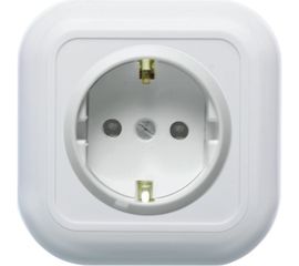 Розетка Кунцево-Электро ВАЛЕНТИНА открытой установки, одноместная с з/к, з/ш РА16-315 7642 