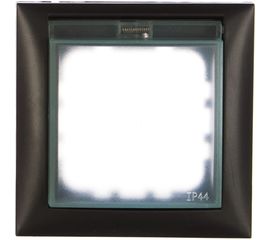 Универсальная защитная рамка с крышкой для выключателей и розеток LK Studio черный бархат 869108-1 