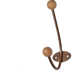 Крючок-вешалка с деревянными шариками Трибатрон КВД-2 бронзовый металлик 4340 