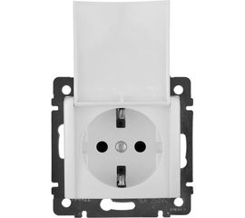 Механизм розетки Legrand 1-м СП Valena с защитной крышкой защитные шторки с заземлением белый Leg 774422 