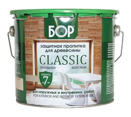 Защитная пропитка для древесины Бор CLASSIC красное дерево, банка 2,5 кг 4690417078837 