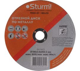 Диск отрезной по металлу (180х2х22,2 мм) Sturm 9020-07-180x20 