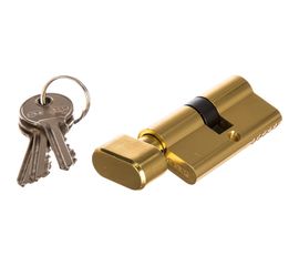 Цилиндр PUERTO 60 мм К-З, стандарт, латунь блестящая INCS 60-H AL PB 