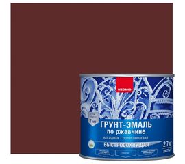 Быстросохнущая грунт-эмаль 3в1 Neomid коричневый RAL 8017 2.7 кг Н-FdCoat-2,7/кор 
