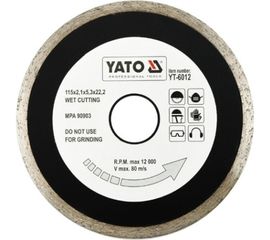 Диск отрезной алмазный 115х22.2 мм YATO YT-6012 