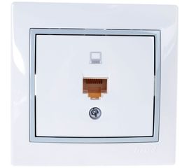 Компьютерная розетка Lezard MIRA, со вставкой, белый с серой 701-0215-139 