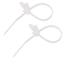 Хомут с крепеж.пистоном REXANT 4.8x190 100 шт белый 07-0197 