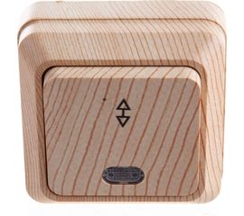 Выключатель UNIVersal Олимп 1 клавиша, проходной с подсветкой, сосна 5560810 