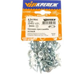 Саморез с прессшайбой VIPКрепеж острый 4,2х14 76 шт 20402 VIP 
