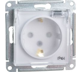 Механизм розетки Schneider Electric 1-м СП ATLAS DESIGN AQUA 16А, IP44, белый 1240175 