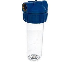 Корпус АКВА ПРО 10SL ХВС 1" прозрачный, трёхэлемент, ключ и скоба MY-H10A.1 401 