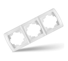 Рамка UNIVersal Маргарита 3-х местная, горизонтальная, белая МР003Г 