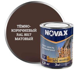 Грунт-эмаль Goodhim NOVAX 3в1 темно-коричневый RAL 8017, матовая, 2,8 кг 39825 