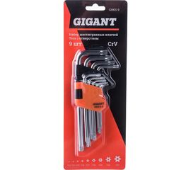 Набор шестигранных ключей TORX с отверстием 9 шт Gigant GHKS-9 