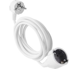 Удлинитель-шнур с 1-й розеткой с заземлением, с защитой от детей 3м Electraline 01636 