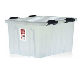 Контейнер на роликах с крышкой Rox Box 120 л, прозрачный 120-00.07 