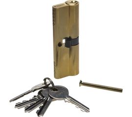 Цилиндровый механизм Зубр МАСТЕР тип ключ-ключ, цвет латунь, 5-PIN, 80мм 52101-80-1 