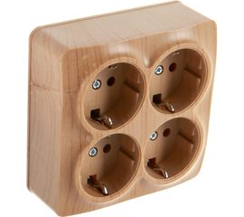 Четырехместная розетка IONICH с/з сосна квадрат 1459 