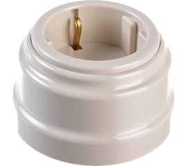 Розетка Bylectrica РА16-0202 1-местная с зазем. контантом 16А ОУ, серия РЕТРО, бежевый 