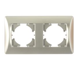 Рамка GUSI ELECTRIC Ugra 2-местная, цвет серебро С1120-004 