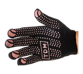 Хлопчатобумажные перчатки с ПВХ TDM Протектор, черные, 1 пара, SQ1016-0202 