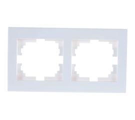 Двойная горизонтальнная рамка LEZARD RAIN б/ вст белая 703-0202-147 