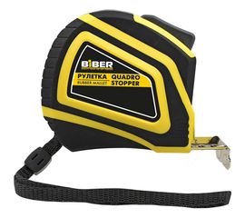 Рулетка BIBER QUADRO STOPPER автофиксация, нейлоновое покрытие, серия Профи, 7,5мх25мм тов-196538 