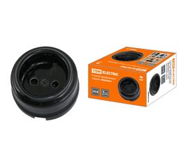 Розетка TDM фарфоровая 2П 10А 250В черная «Болонь» SQ1820-0005 