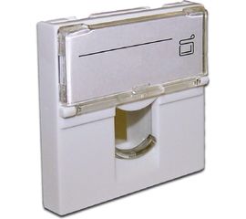 Вставка LANMASTER 45x45 на 1 кейстоун, со шторкой, маркировкой, белая, LAN-SIP-23L-WH 