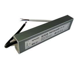 Блок питания Apeyron 24В, 60Вт, IP67, 175-265В, 2,5А, алюминий, серебро / 03-112 