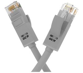 Патч-корд GCR прямой 0.15m UTP кат.5e, серый, 24 AWG, 1 Гбит/с, RJ45, T568B VIVLNIC03-0.15m 