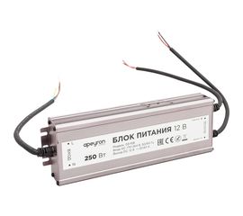 Блок питания Apeyron 12В, 250Вт, IP67, 170-264В, 20.83А, алюминий, серебро, 235-75-35мм. 03-108 