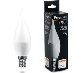 Светодиодная лампа FERON PRO LB-1306 Свеча E14 6W 4000K OSRAM LED 38048 